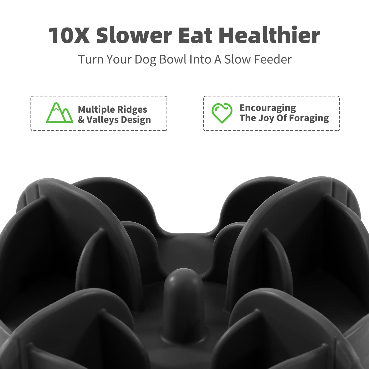 Jaoul Slow Feeder Dog Bowls Insert, X-Large 7 Inch Cuttable Slow Feeder Insert With 32 Octopus Suction Cups For Medium To Large