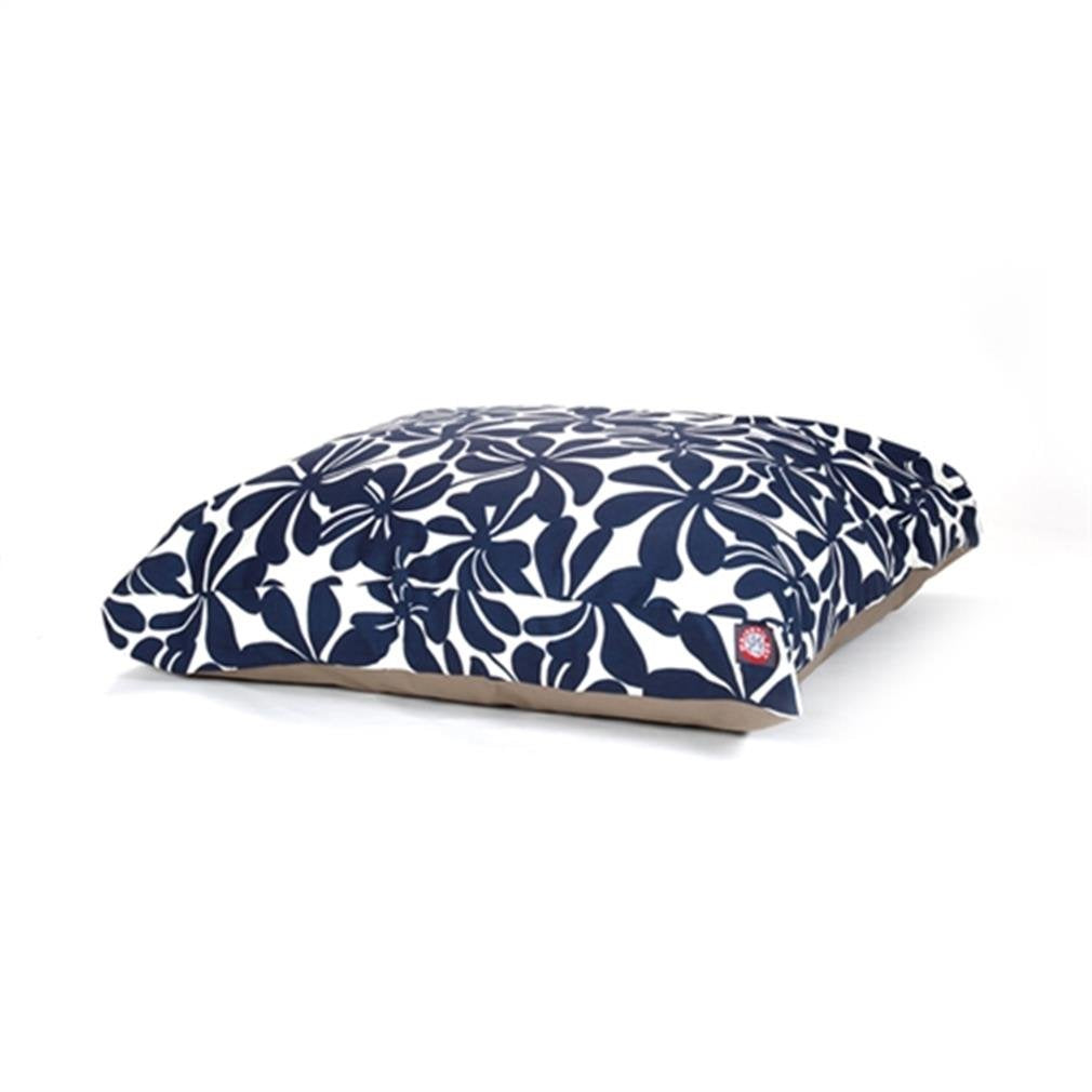 Navy Blue Plantation Large Rectangle Indoor Outdoor Pet Dog Bed With Removable Washable Cover By Majestic Pet Products