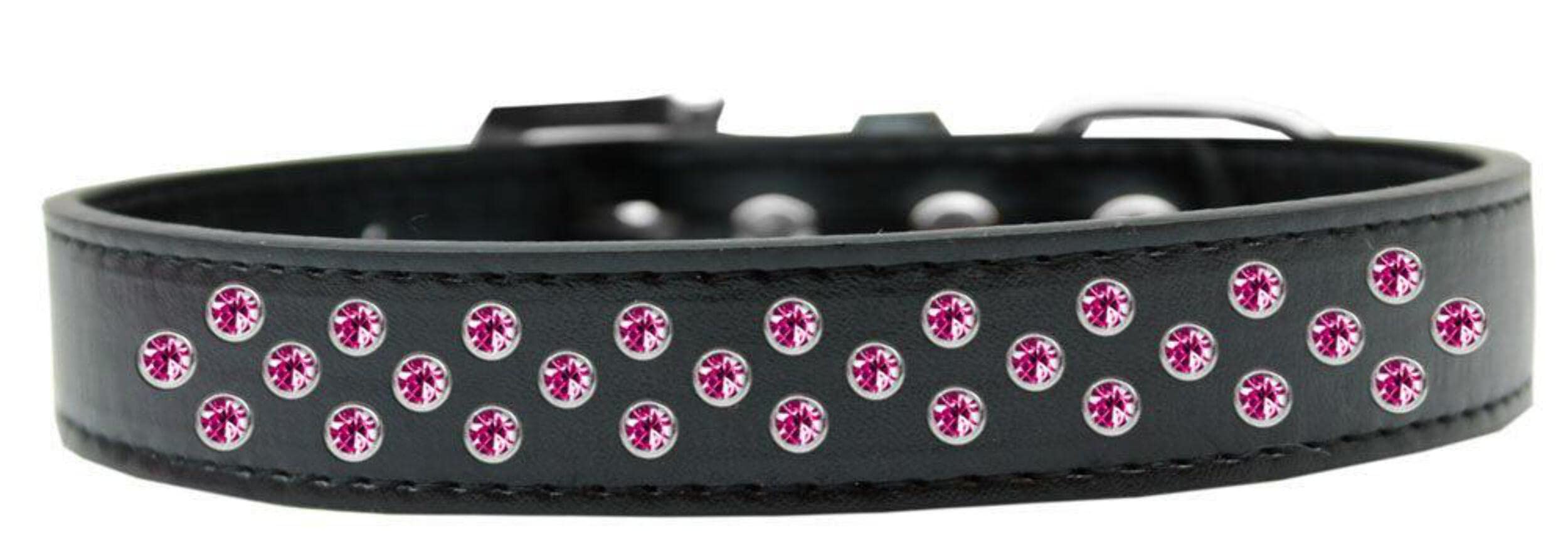 Dog, Puppy & Pet Fashion Collar, Bright Pink Crystal Rimsets Sprinkles White 20