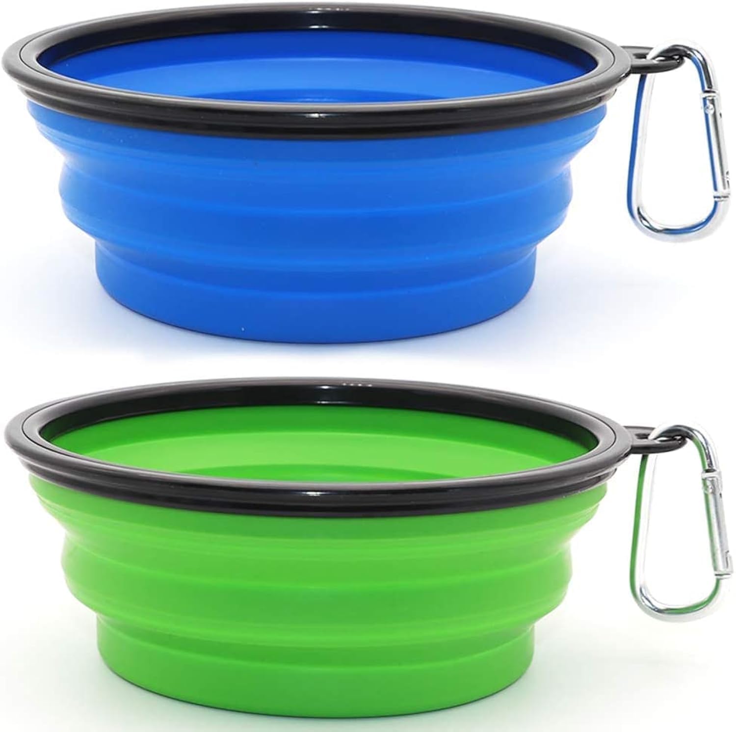 Collapsible Bowls, 2 Pack Water Bowls for Cats Dogs, Portable Pet Feeding Watering Dish for Walking Parking Traveling with 2 Car