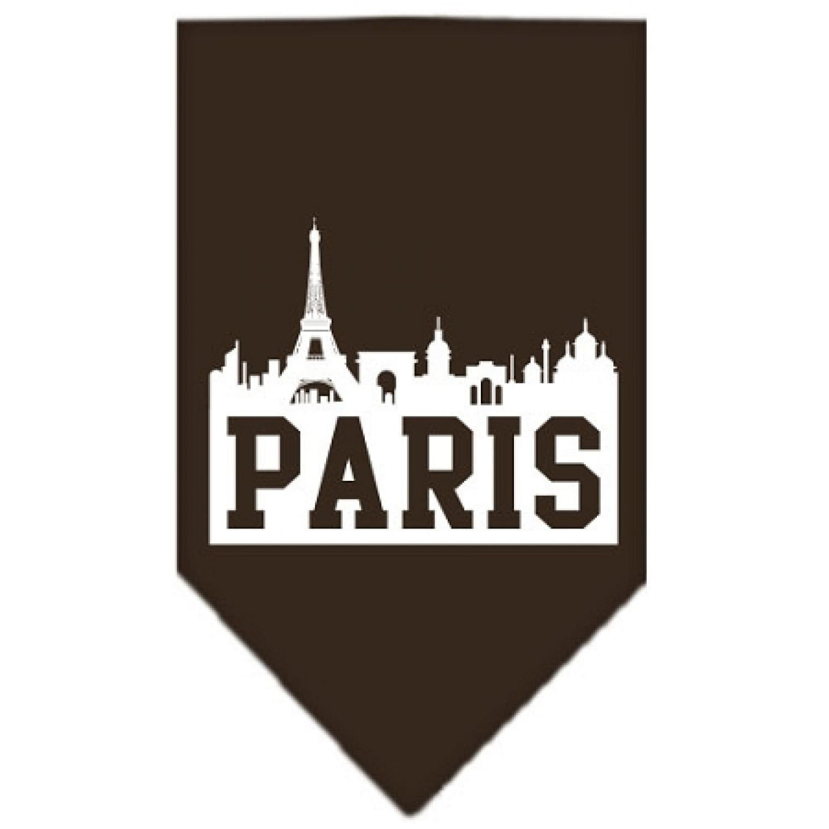 Mirage Pet Products Paris Skyline Screen Print Bandana, Small, Cocoa