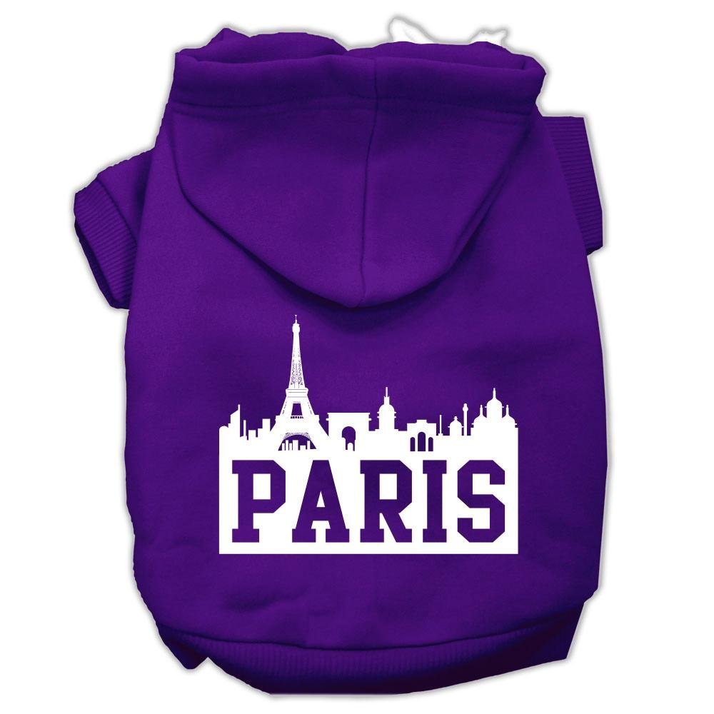 Mirage Pet Products 62-71 XXXLPR Paris Skyline Screen Print Purple Pet Hoodie, X-Large