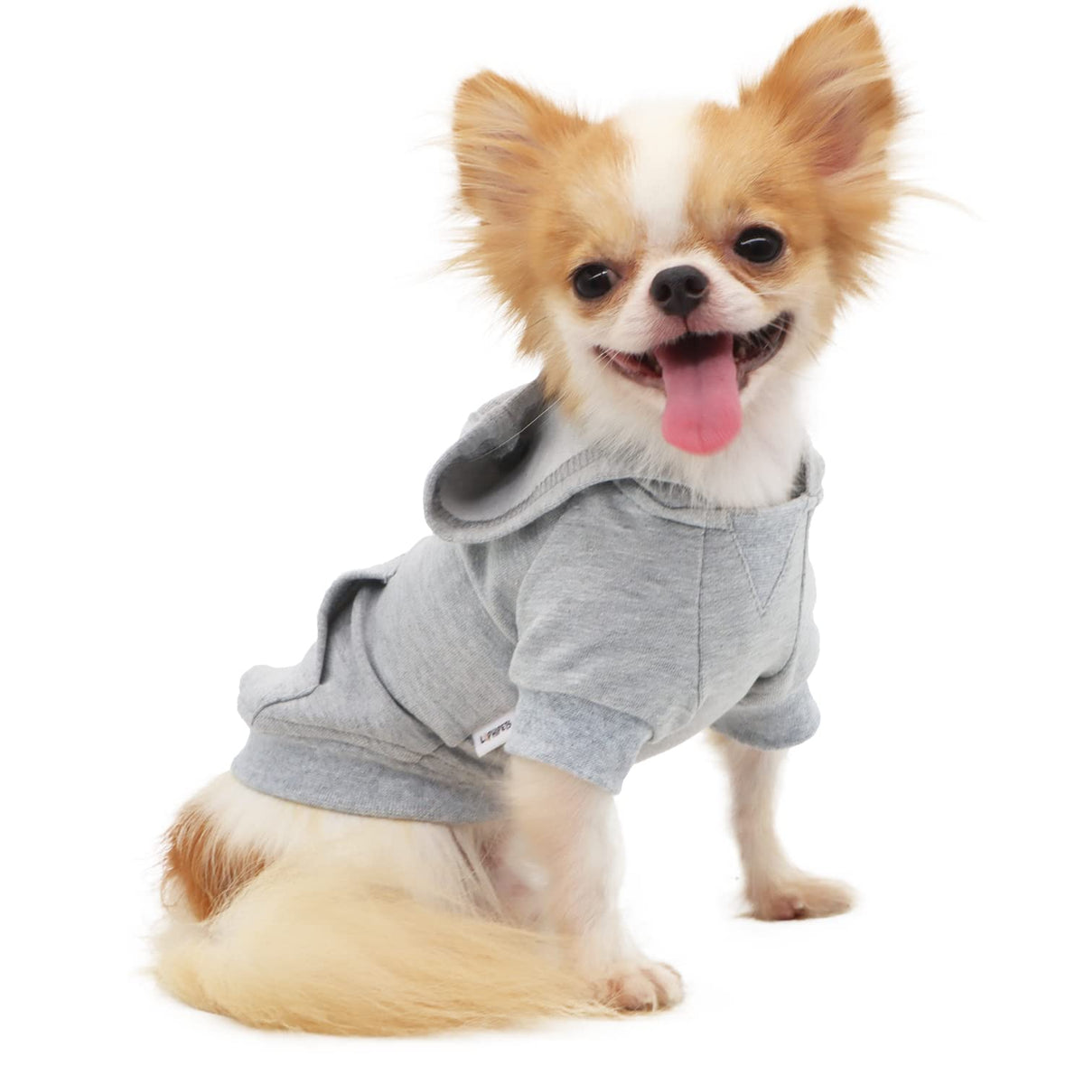 Lophipets Dog Hoodies Sweatshirts For Small Dogs Teacup Chihuahua Yorkie Puppy Clothes Cold Weather Coat-Grey/S