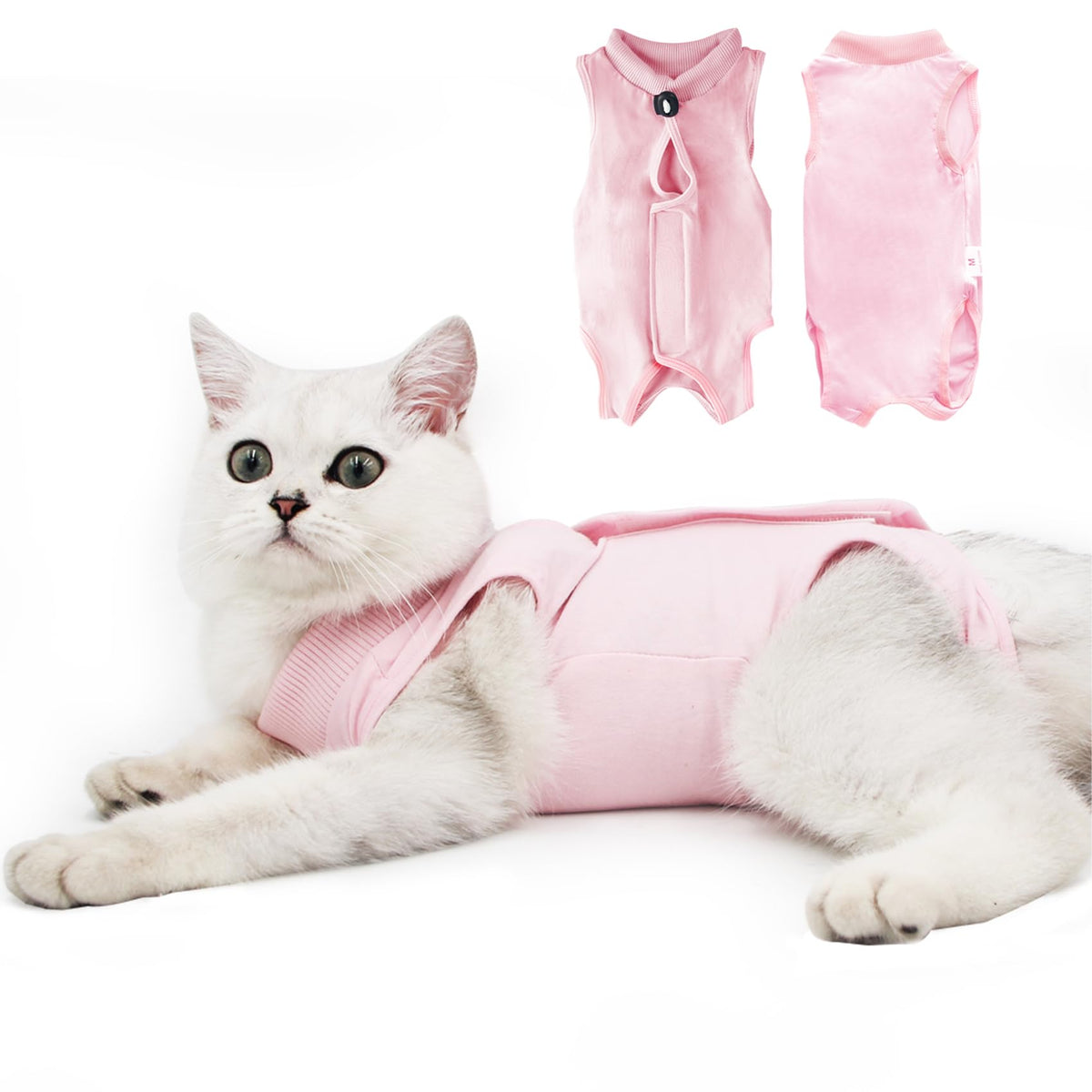 Cat Recovery Suit For Male And Female Surgical Post Surgery Soft Cone Onesie Shirt Clothes Neuter Licking Protective Diapers Out
