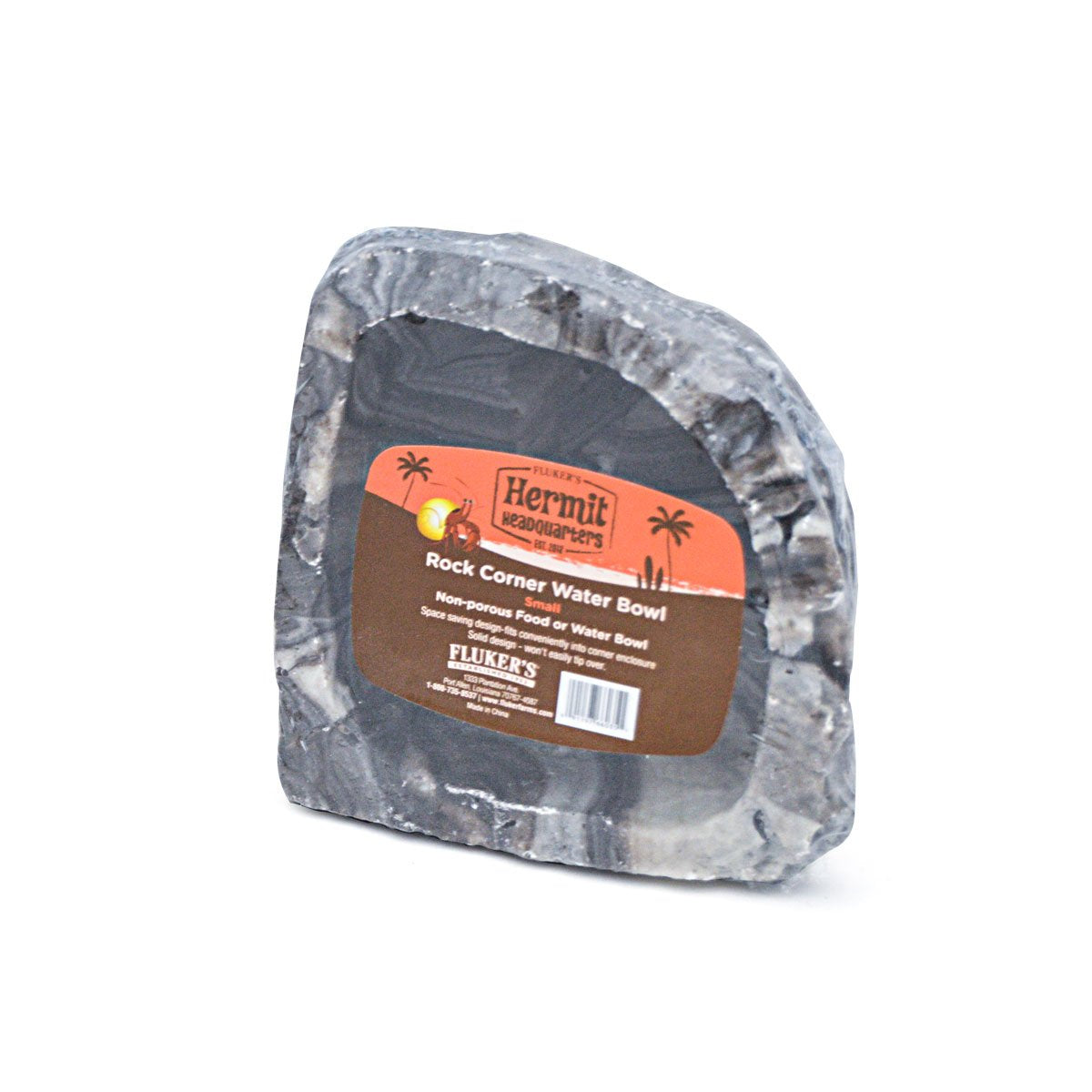 Flukers Corner Rock Bowl, Food & Water Dish for Hermit Crabs, Small 4