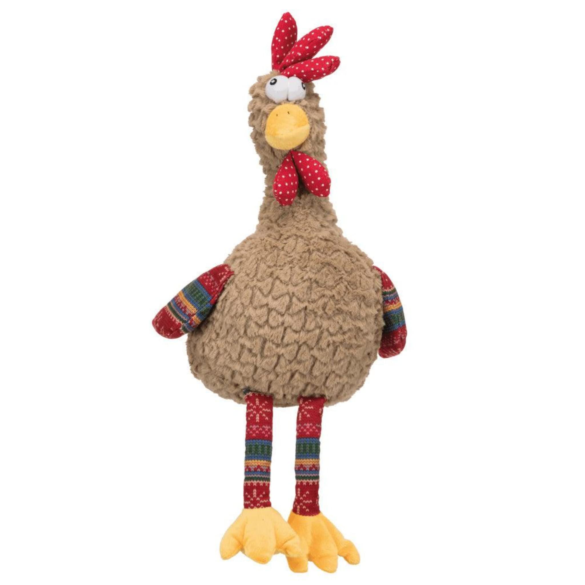 Trixie Rooster Plush Dog Toy: Soft, Squeaky, Polyester Material, Machine Washable Chew Safe Pet Toy  Ideal for Indoor Play, Sui