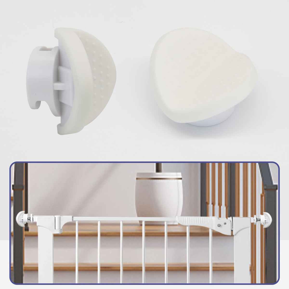 Baby Gate Banister Adapter (2 Pack) Universal Hardware For Pressure Mounted Baby Gate For Stairs Banister To Wall Baby Gate Parts Stair Gate For Pets Banister Baby Gate Extender Work On Stairs, White