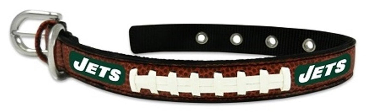 NFL New York Jets Classic Leather Football Collar, Small