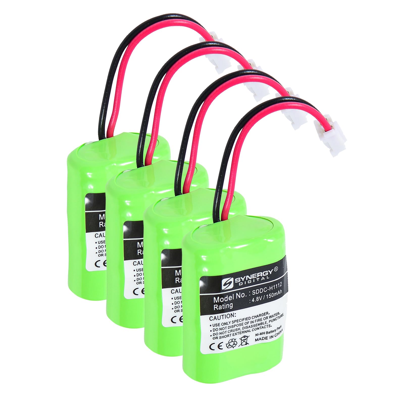 Synergy Digital Dog Collar Batteries, Compatible with Kinetic MH120AAAL4GC Dog Collar Batteries (Ni-MH, 4.8V, 150 mAh), Set of 4