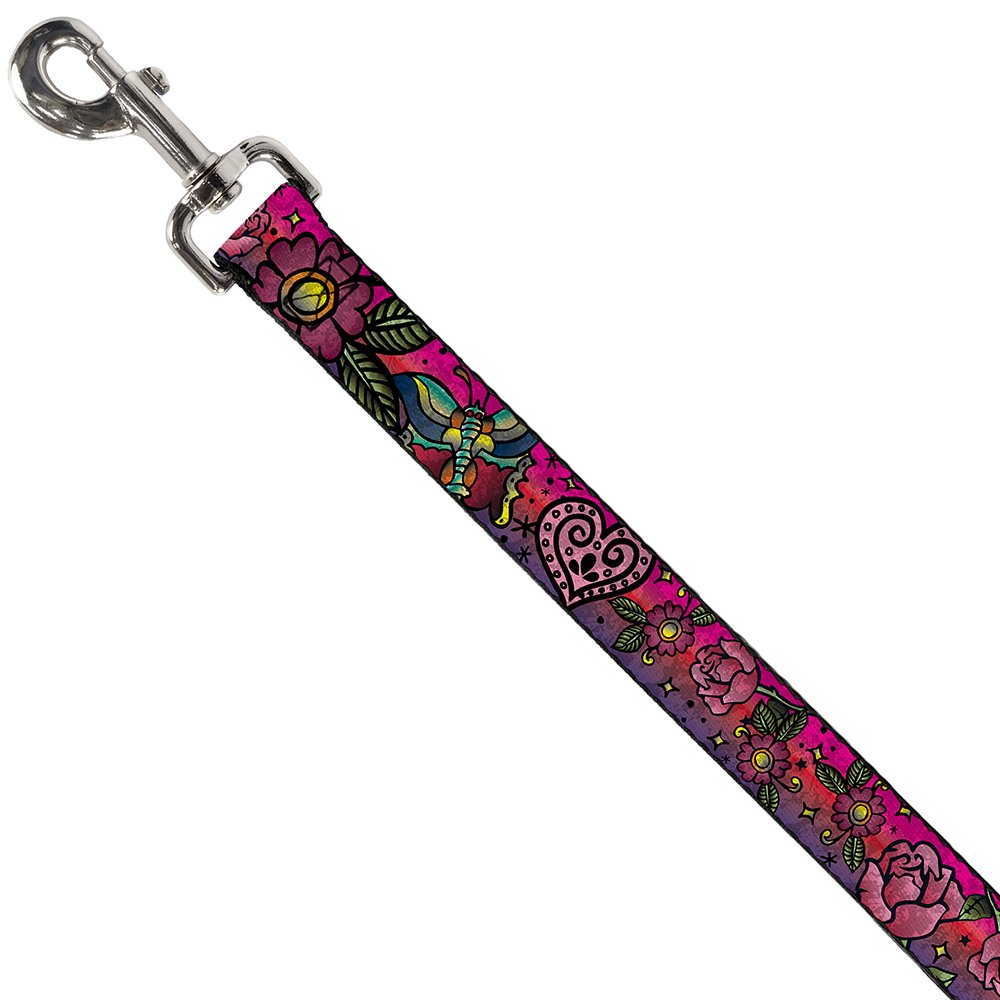 Dog Leash Love Kills Close Up Pink 6 Feet Long 1.0 Inch Wide