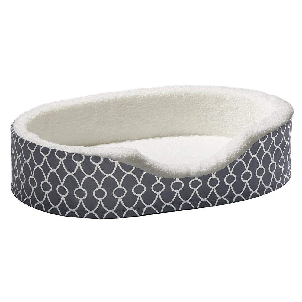 Midwest Homes For Pets Orthoperdic Egg-Crate Nesting Pet Bed W/ Teflon Fabric Protector, Large Gray