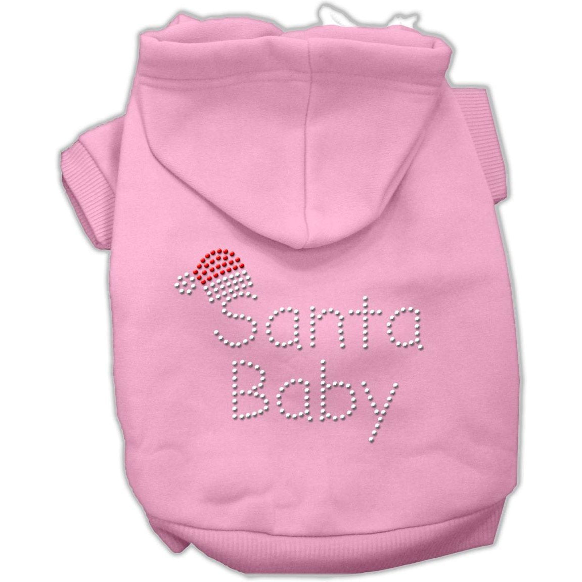 Mirage Pet Products 8-Inch Santa Baby Hoodies, X-Small, Pink