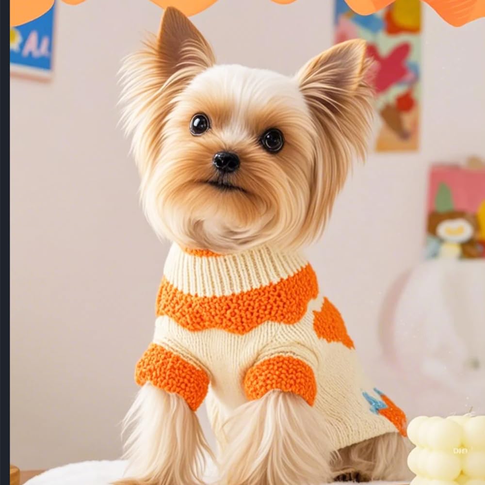 Aniac Fall Dog Sweater For Small Dog Girl Strawberry Knitted Cat Sweater Winter Puppy Clothes Turtleneck Kitten Knitwear Could W