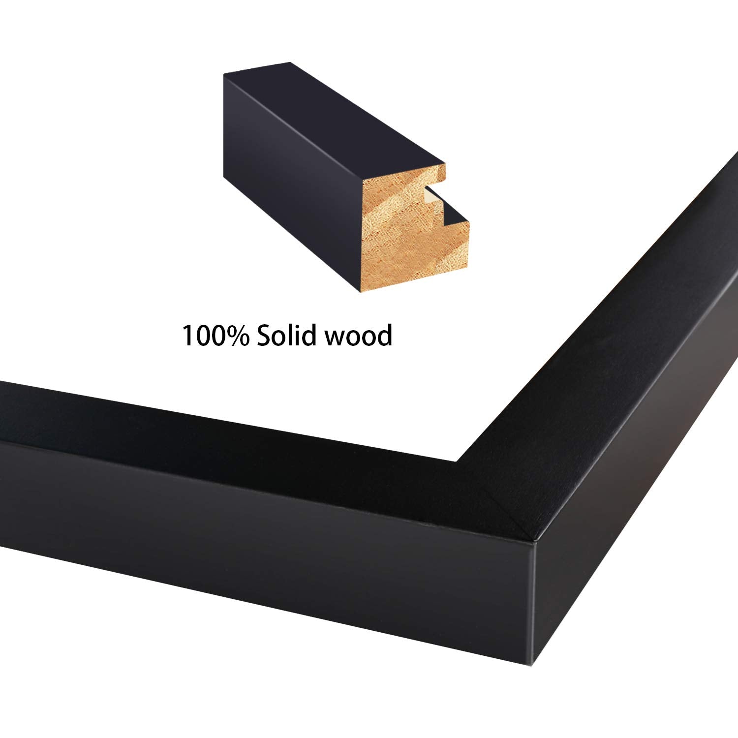 Egofine 8x8 Black Picture Frame - Solid Wood, Table Top & Wall Mount Display, Perfect for Photos and Art