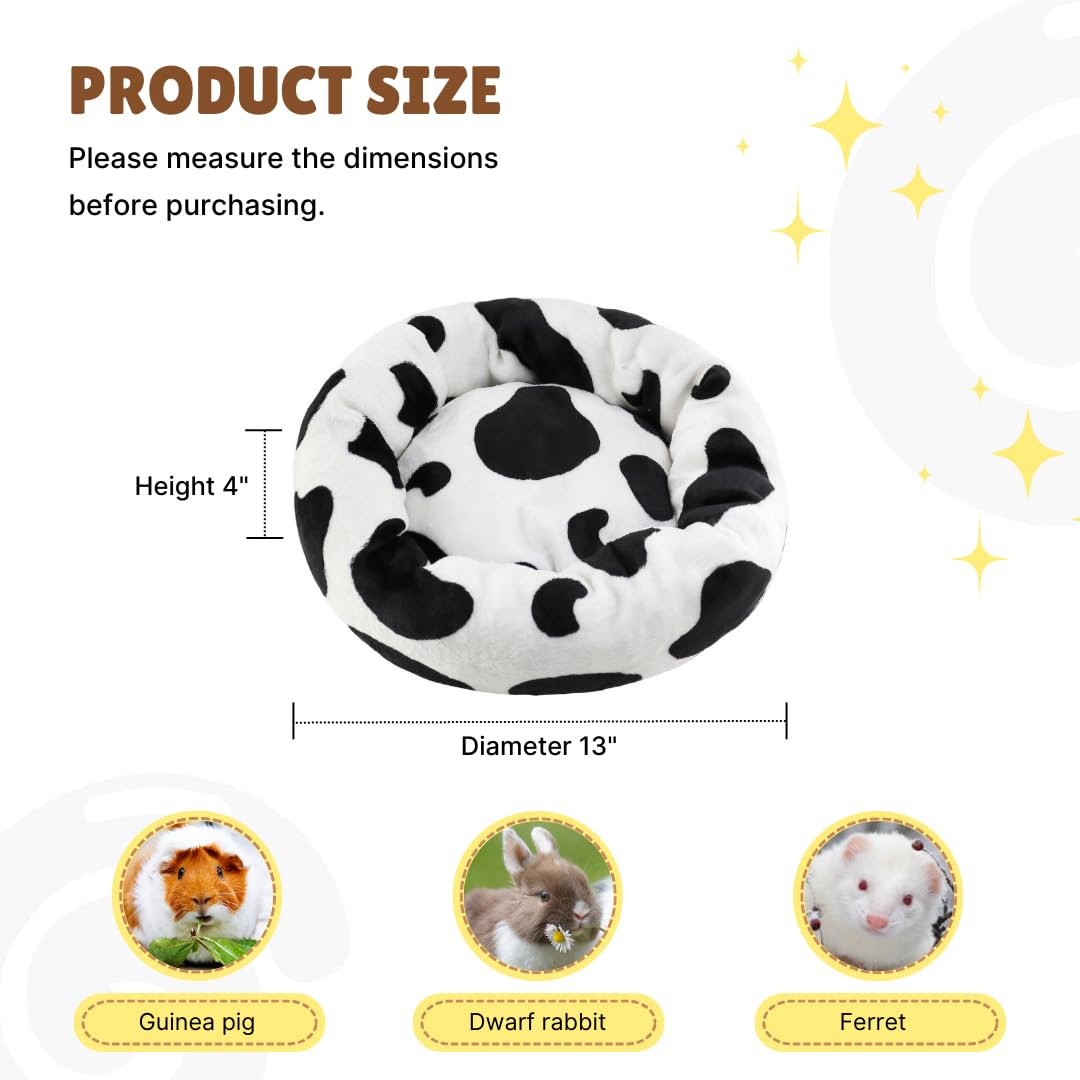 Hendshe Guinea Pig Bed Soft Washable Donut-Shaped Burrowing Pet Bed For Dwarf Rabbits, Hedgehogs, Chinchillas, Ferrets, Rats Sma