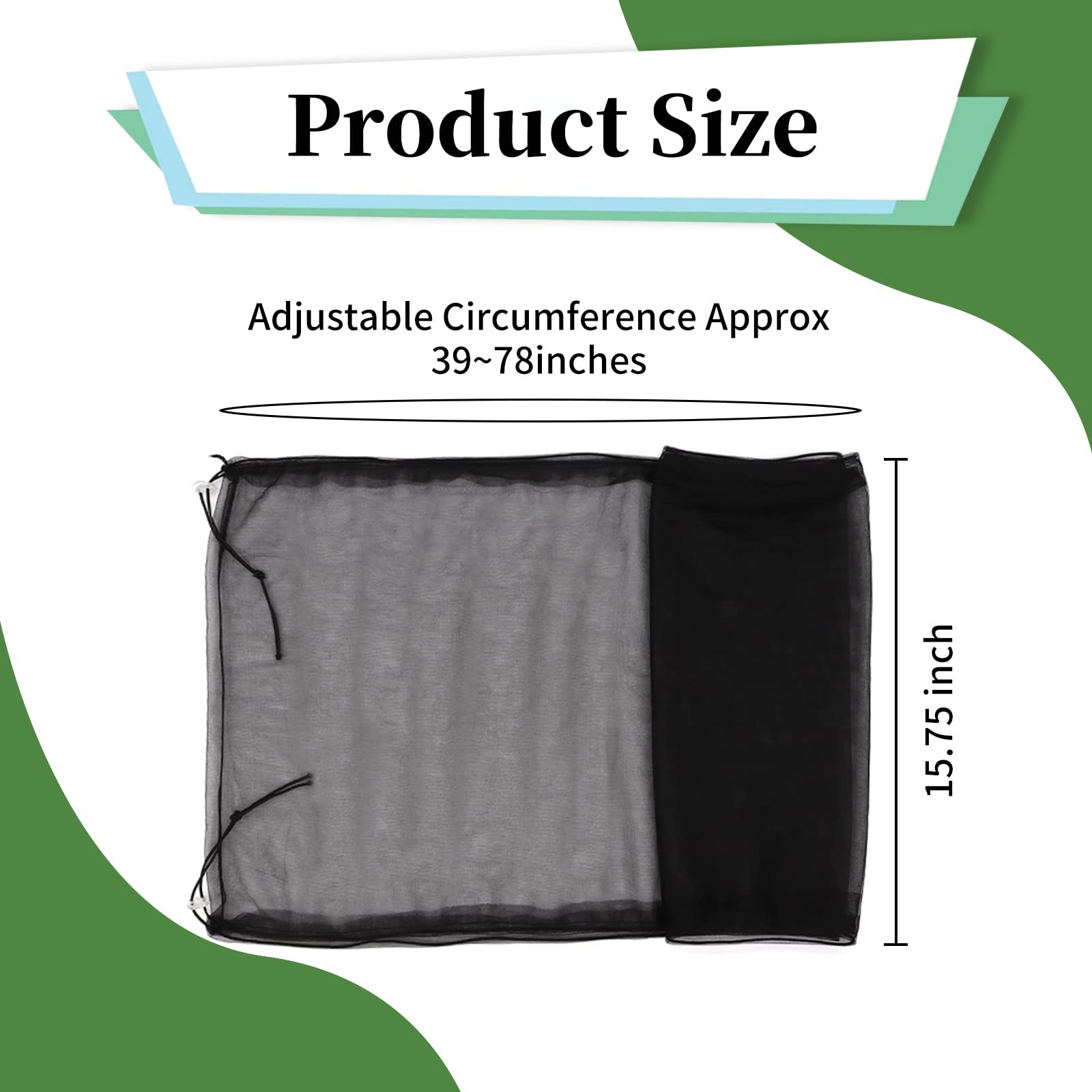 Daoeny 2Pcs Bird Cage Cover, Adjustable Soft Airy Nylon Mesh Parrot Net, Universal Feather Seed Catcher, Birdcage Cover Skirt Sheer Guard For Round Square Bird Cages (White +Black)