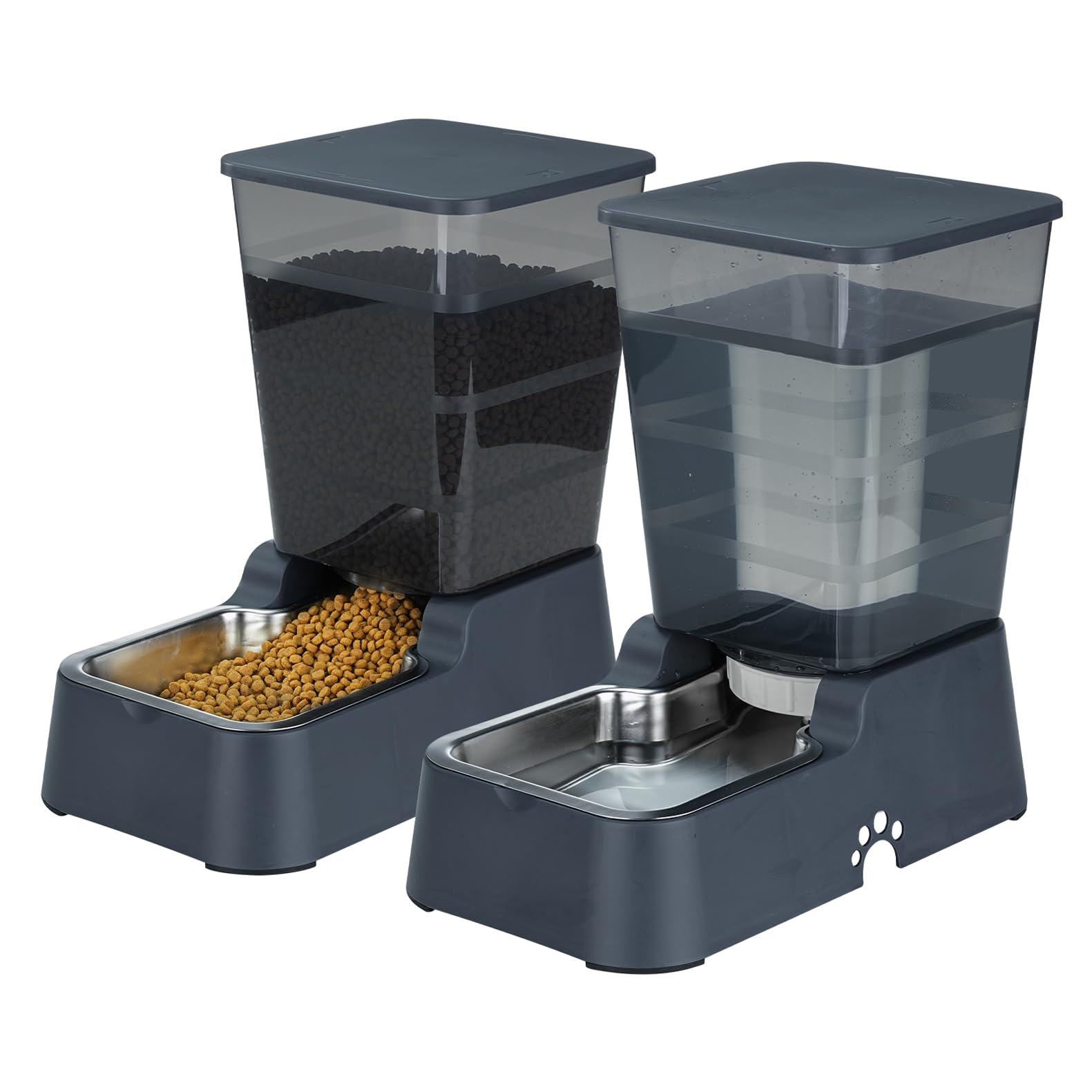 Leefele Automatic 5.4L/1.4Gal Pet Waterer, Automatic Dog Water Dispenser Gravity Stainless Steel Water Feeder, Large Capacity Fe