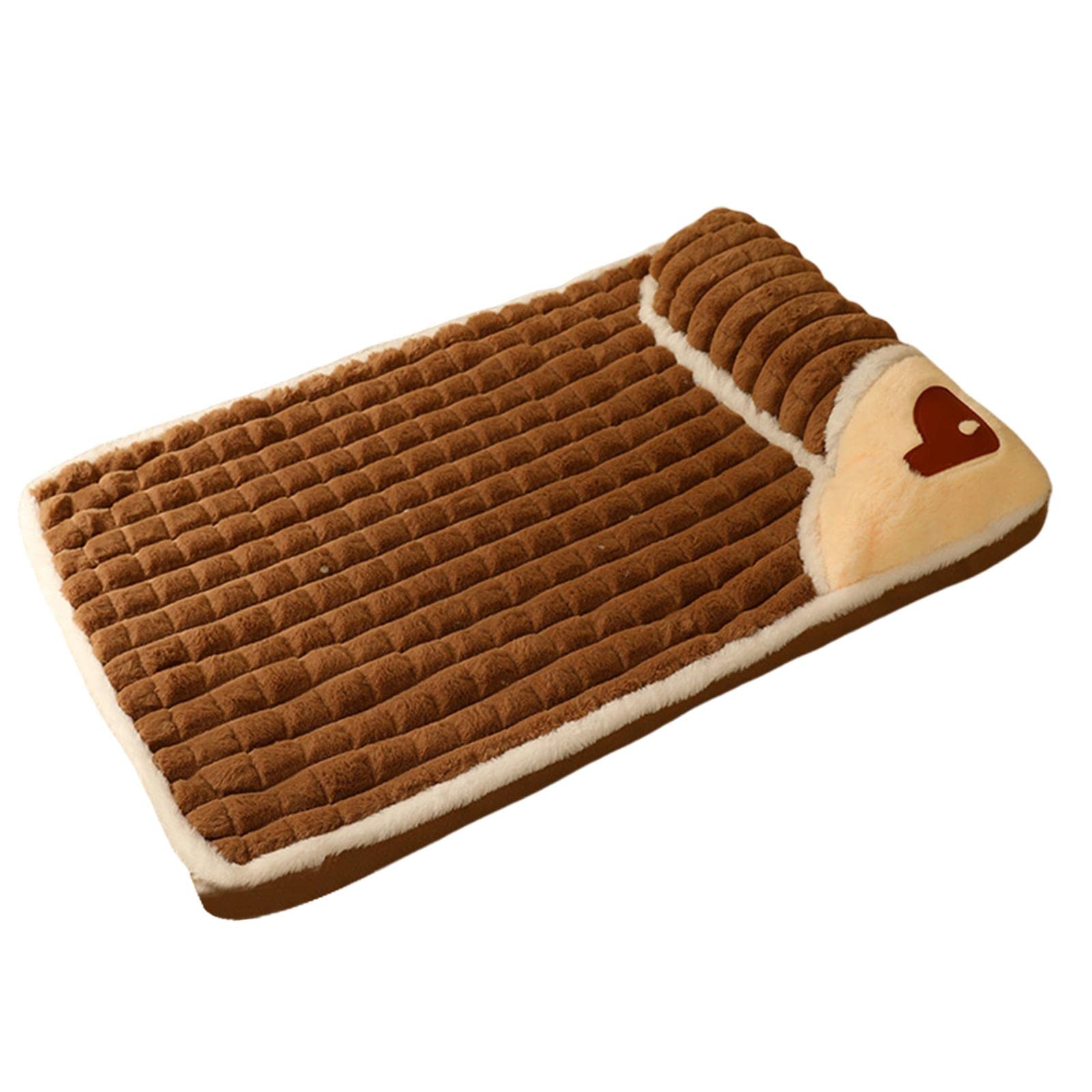 APIRILY Dog Bed with Pillow Mat Washable Pet Bed for Small Medium Dogs Thickened Brown M | Pet Supplies | Dog Supplies | Beds