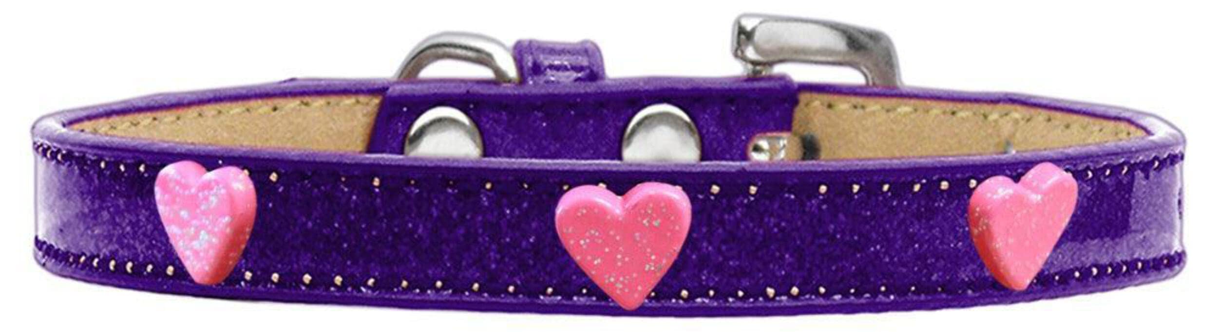 Dog, Puppy & Pet Widget Ice Cream Collar, &quot;Pink Glitter Heart&quot; Pink 20