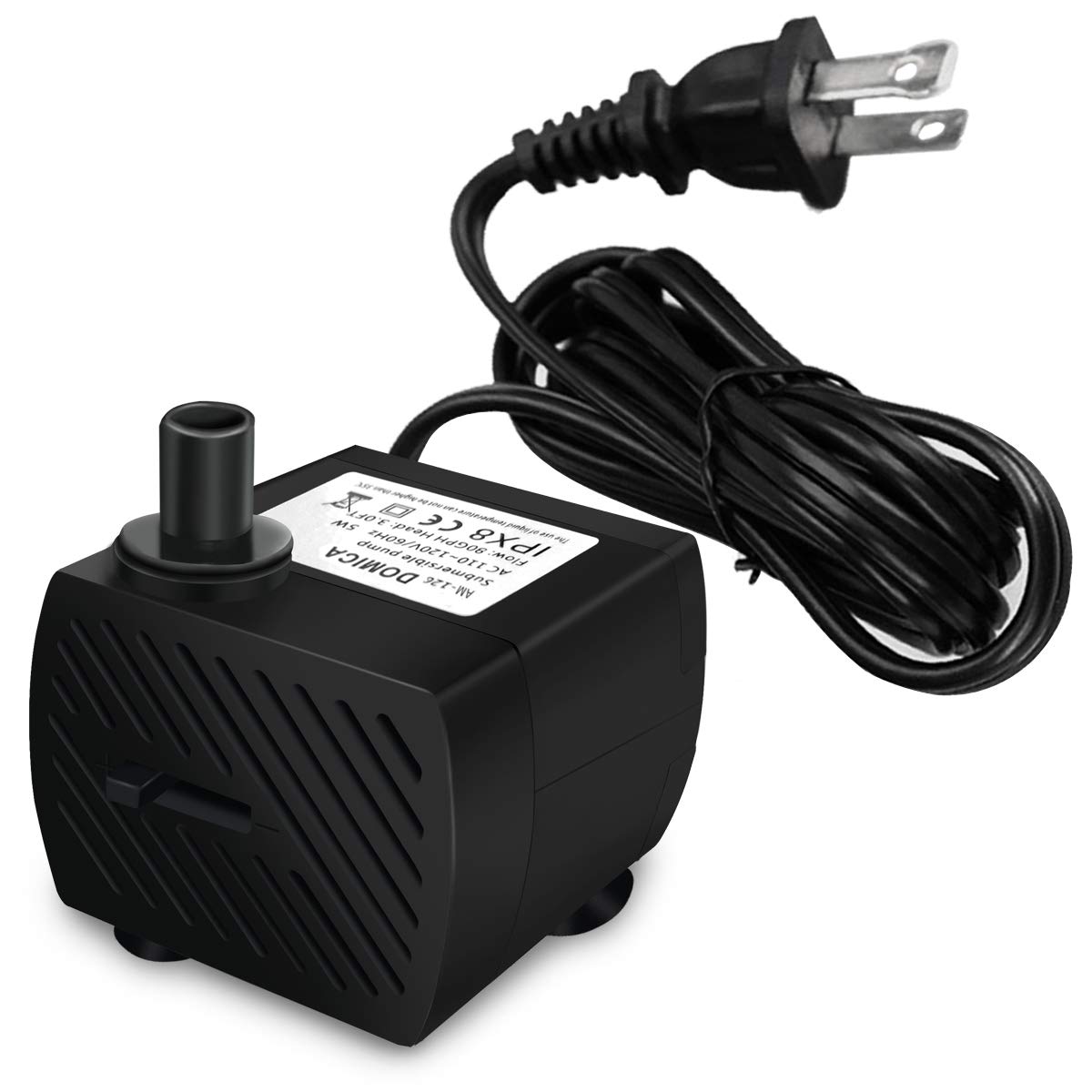 Domica (80Gph 4W) Mini Submersible Water Pump For Pond, Aquariums, Fish Tank, Hydroponics, Tabletop Fountain, Pet Fountain, Indo