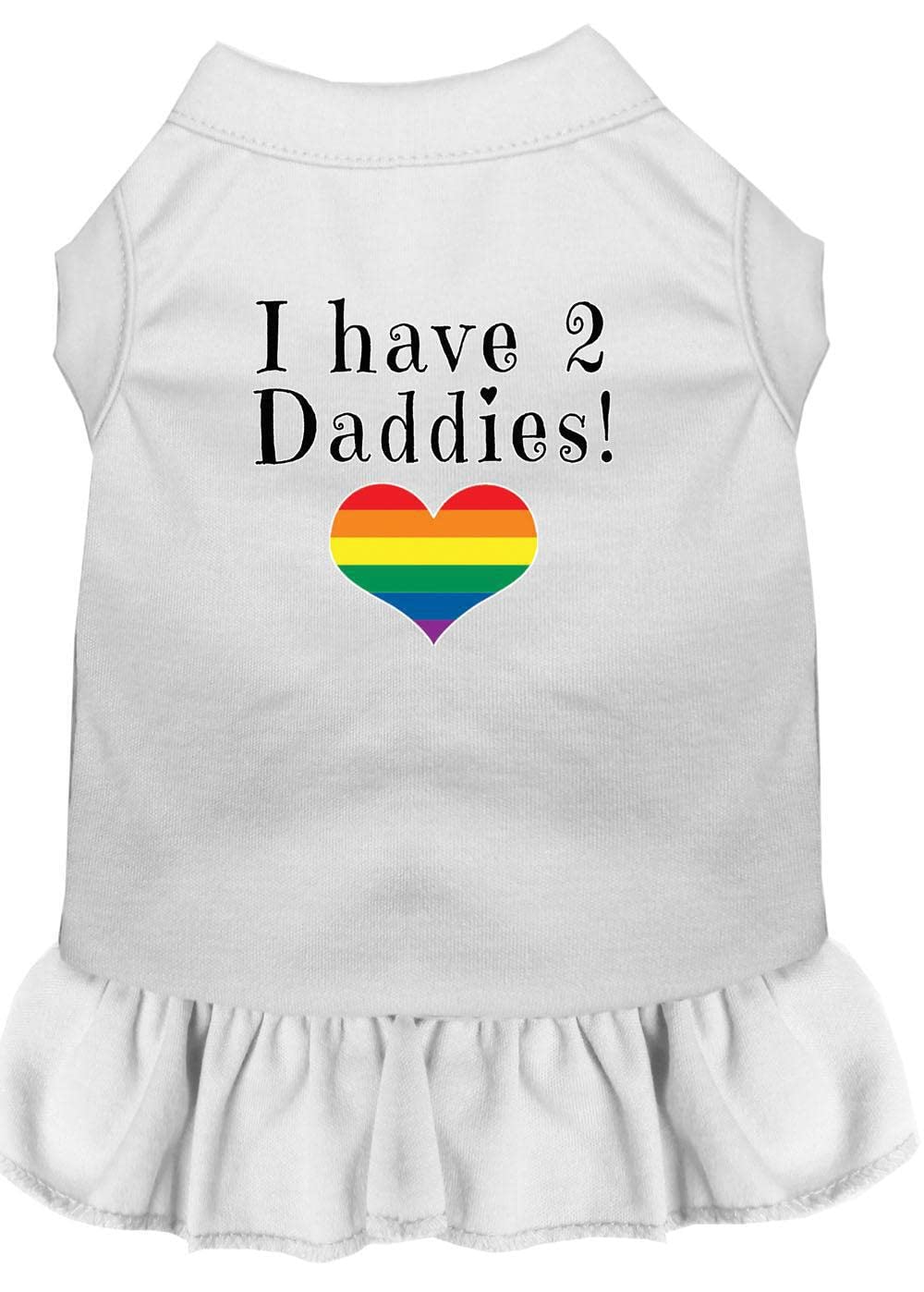 Pet Dog & Cat Dress Screen Printed, "I Have 2 Daddies" Bright Pink 3XL (25-35 lbs.)