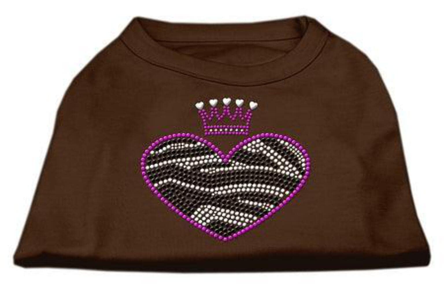 Mirage Pet Products Zebra Heart Rhinestone Dog Shirt, Large, Grey