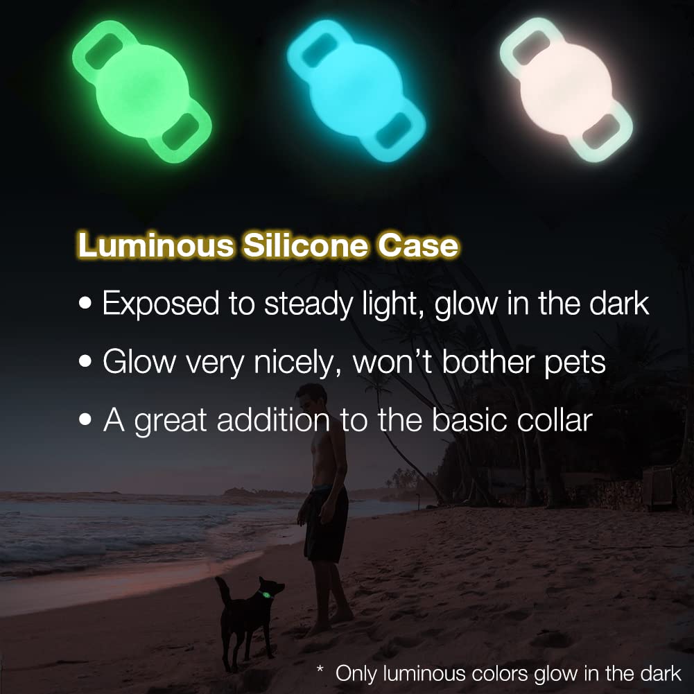 Whalezon Airtag Cat Collar Holder, Small Air Tag Dog Collar Holder Compatible With Apple Tag, Anti-Lost Pet Tracker Cases Fit On