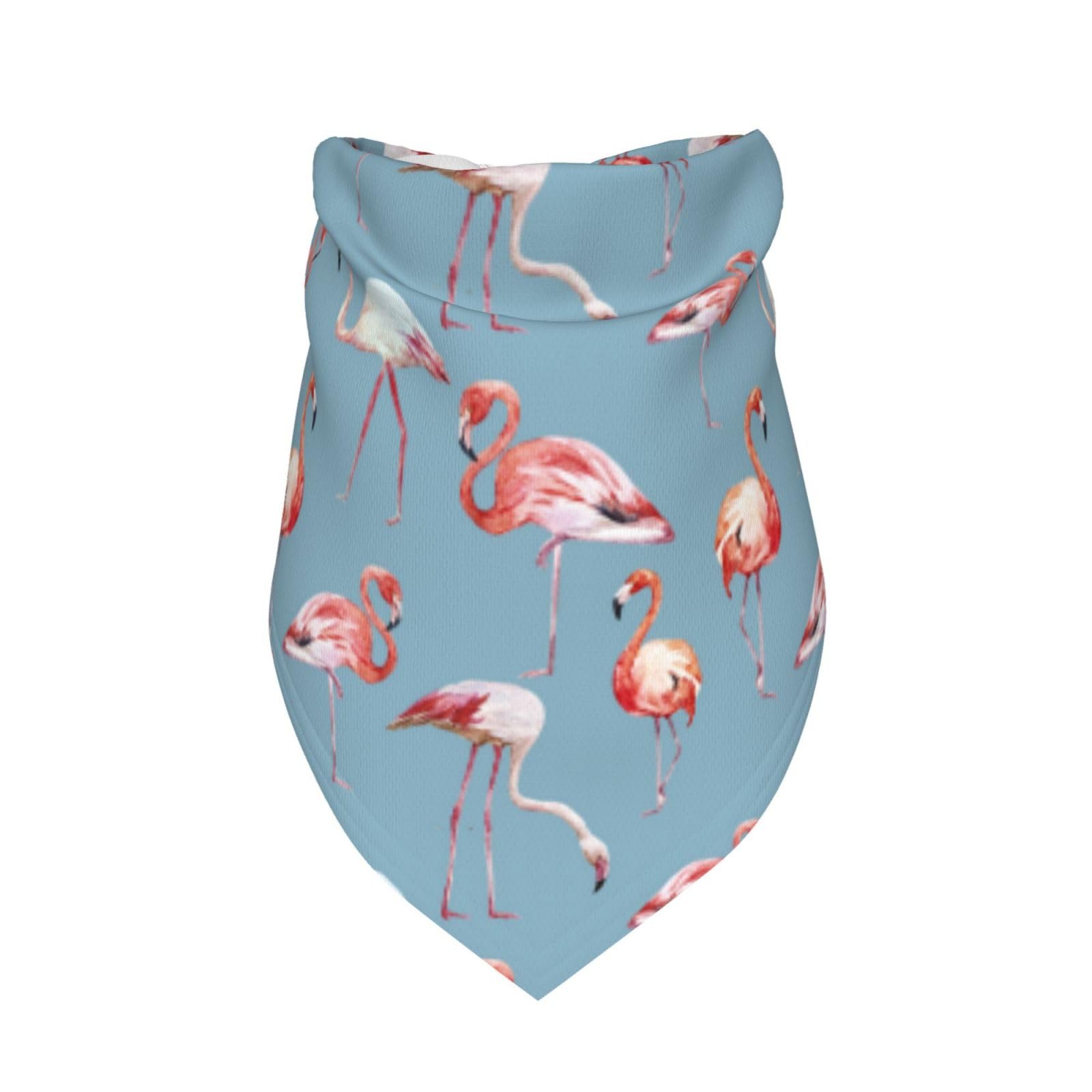 Flamingos Tropical Blue Dog Bandana Scarf Triangle Bibs Pet Accessories Cat Kerchief