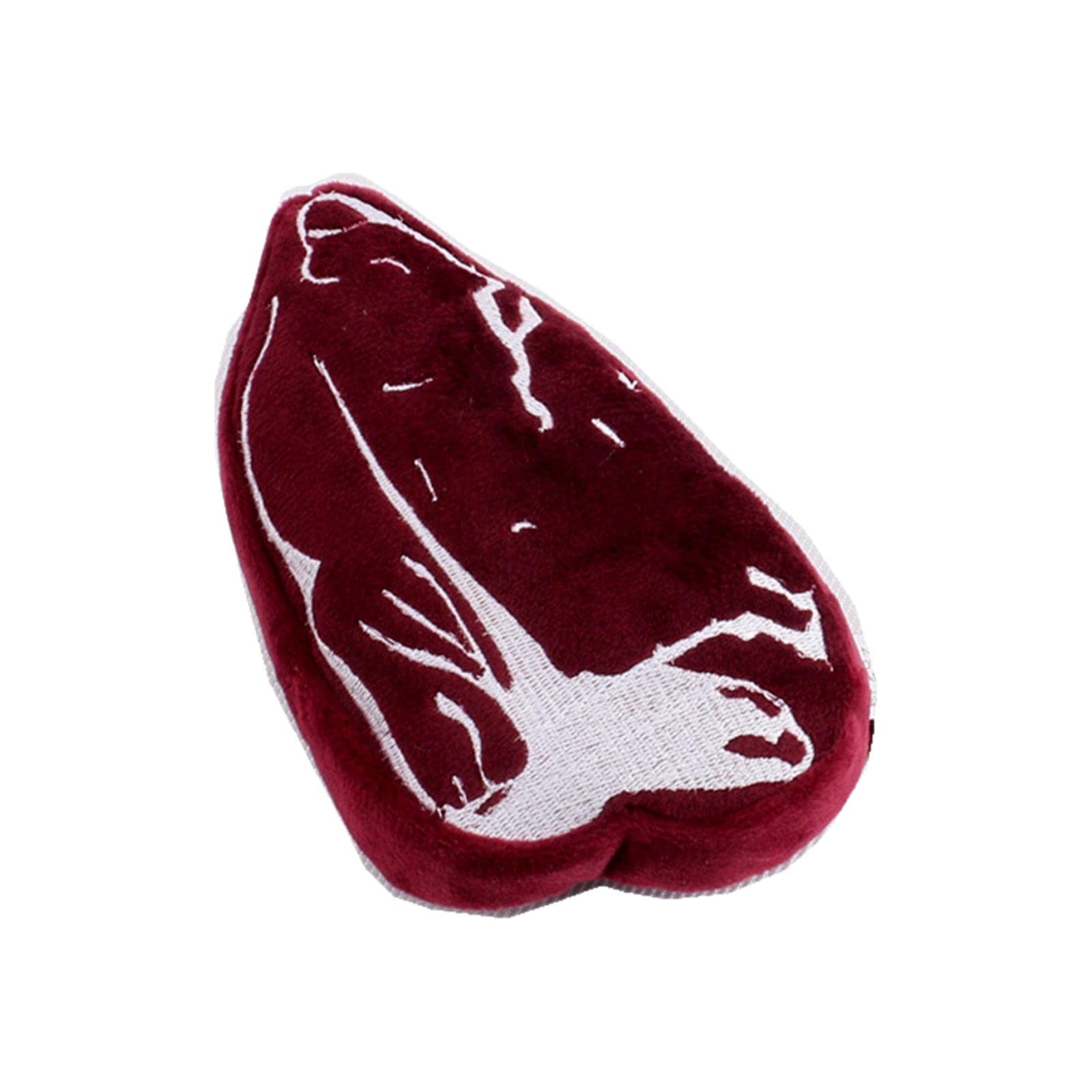UJEAVETTE Dog Squeak Food Shaped Chew Toy Durable Doll for Medium Large Dogs Steak 17x9x5cm