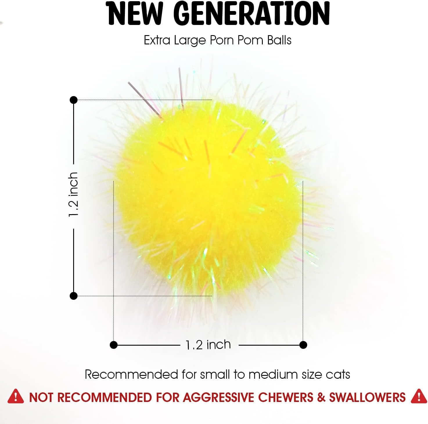 Shizhoo 30 Pieces Sparkle Pom Pom Balls With Ball Bloster For Cat - Interactive Glitter Balls, Multicolor, Size Of 1.2 Inches, B