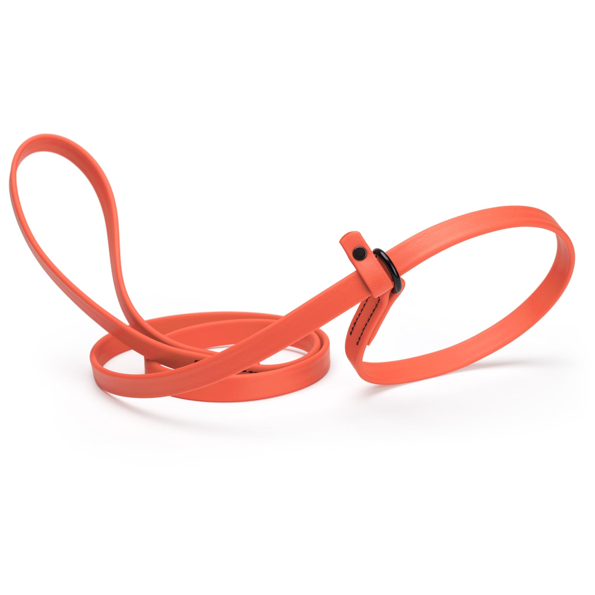 Dogline Biothane Slip Dog Leash - For Small, Medium And Large Dogs - Odor Free Slip Lead, Heavy Duty And Durable Material Kennel Lead - Coral - 7Ft L X 1/2In W