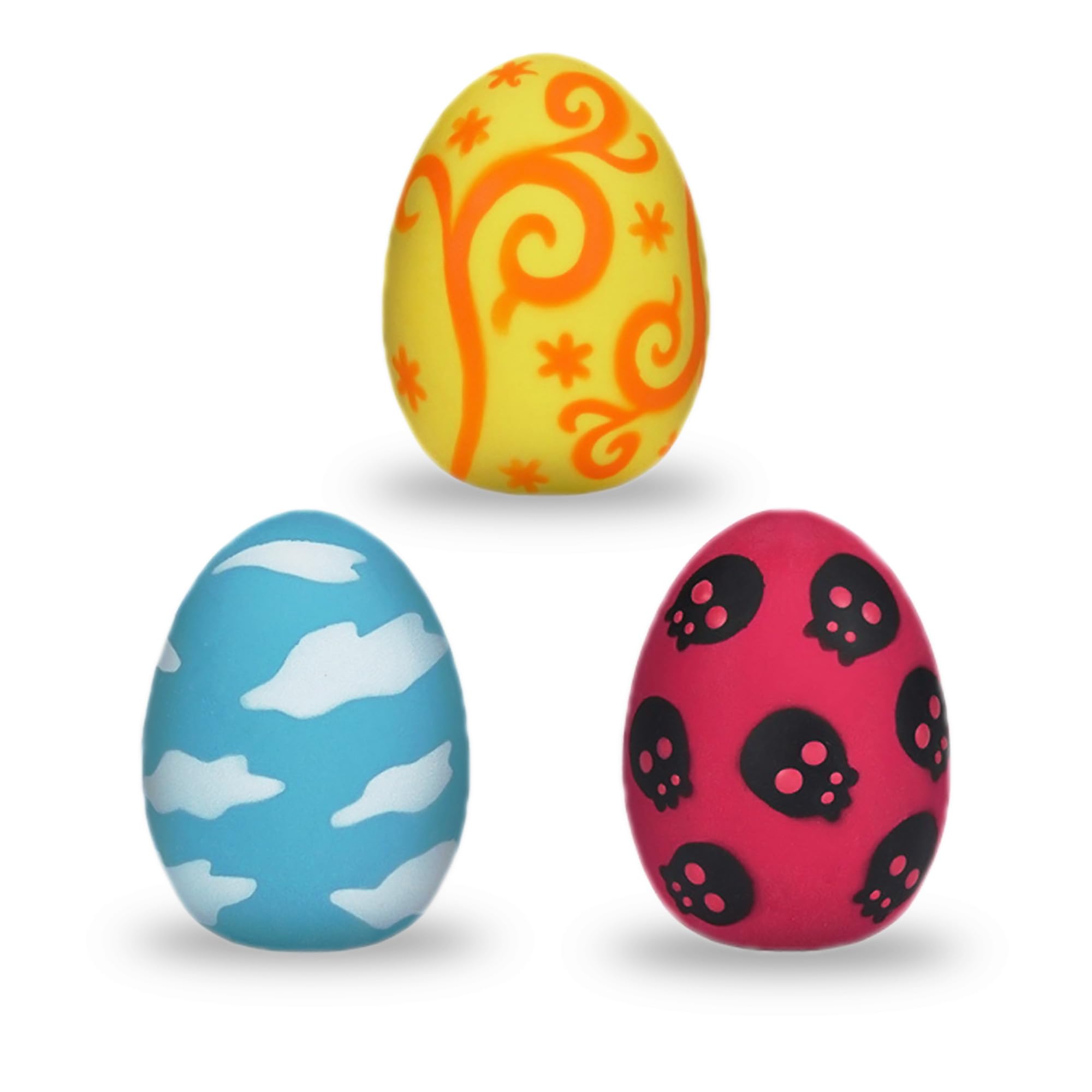 Sungrow Squeak Balls For Dogs, Companion For Puppies And Small Breeds, 3 Assorted Easter Egg Designs, Indoor, Outdoor Interactiv