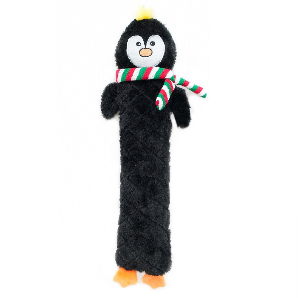 Zippypaws Jigglerz Christmas Dog Toy - Plush Squeaky Holiday Dog Gifts For Small & Medium Puppy Dogs, Durable Interactive Hide & Seek Stocking Stuffers For Pets - Penguin