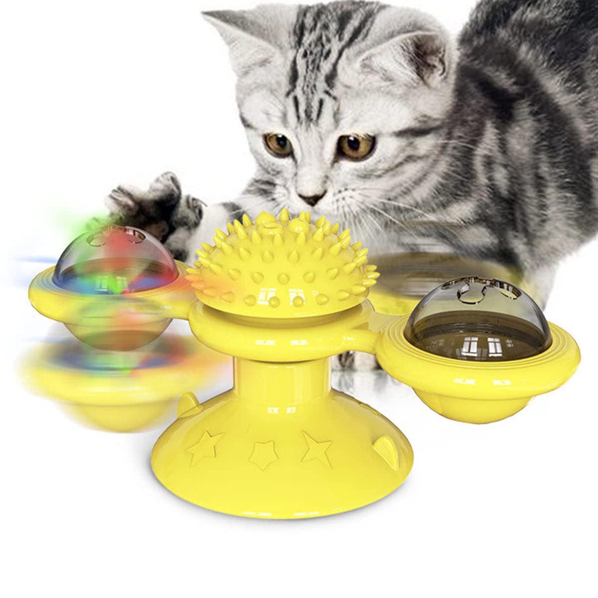 Pet Life A Windmill Rotating Suction Cup Spinning Cat Toy