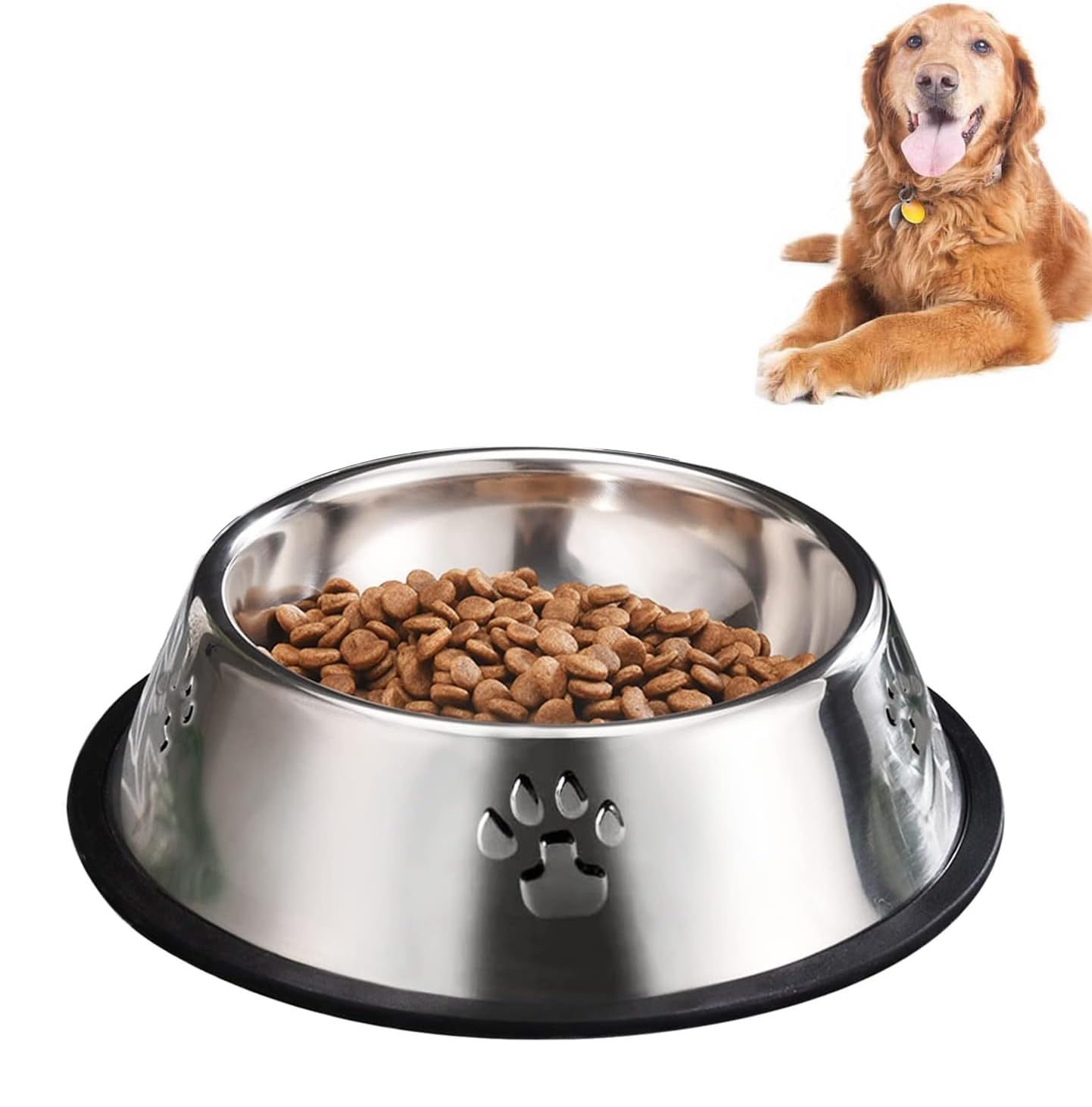Evona Stainless Steel Dog Bowl, Dog Food Bowl, Dog Feeding Bowl, Puppies Pet Feeding Stainless Steel Bowl For Dogs, Cats, Rabbit