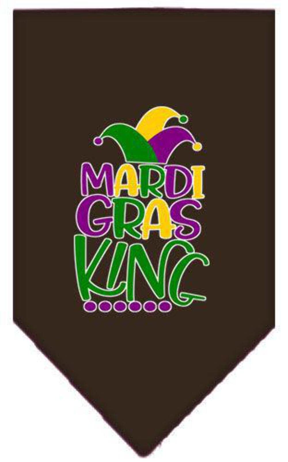 Mirage Pet Product Mardi Gras King Screen Print Mardi Gras Bandana Yellow Large