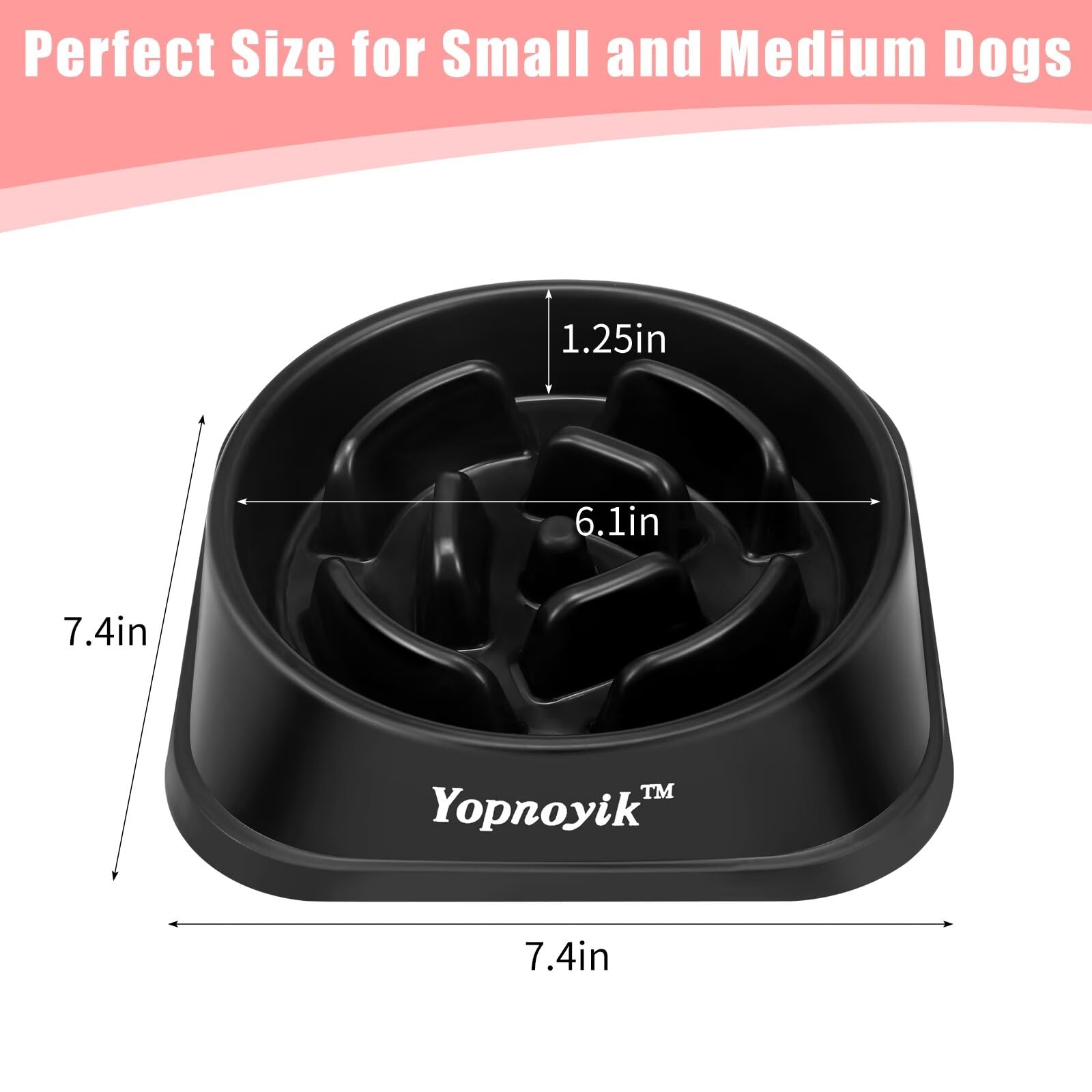2 Pack Slow Feeder Dog Bowls For Healthy Eating, Non-Slip And Anti-Choking Design, Reduces Bloating & Overeating For Small & Med