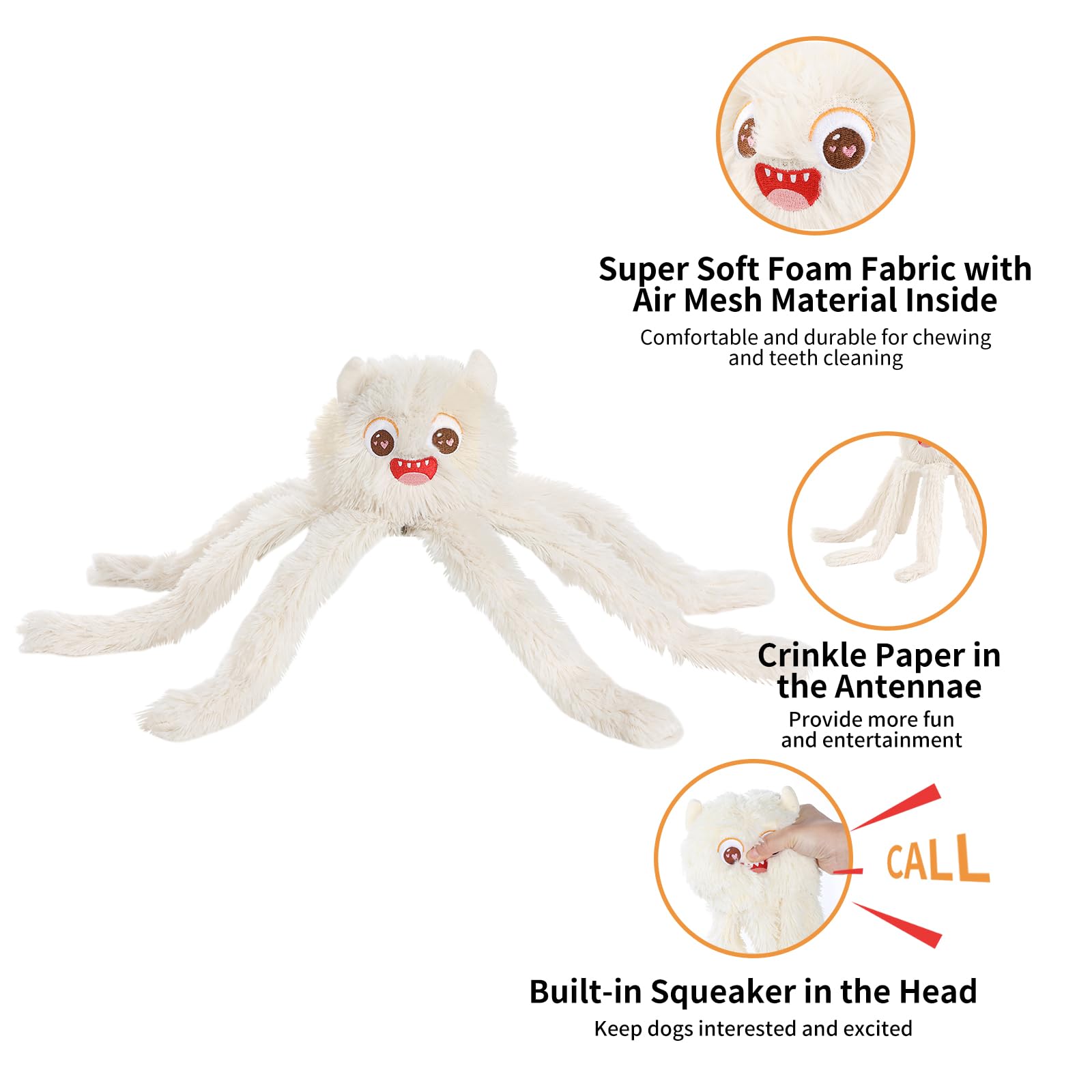 Dododola Dog Toys Squeaky Dog Toys With Crinkle Paper Cute Stuffed Octopus Durable Dog Plush Toys For Large Breed Dog Chew Toys For Small, Medium, Large Dogs