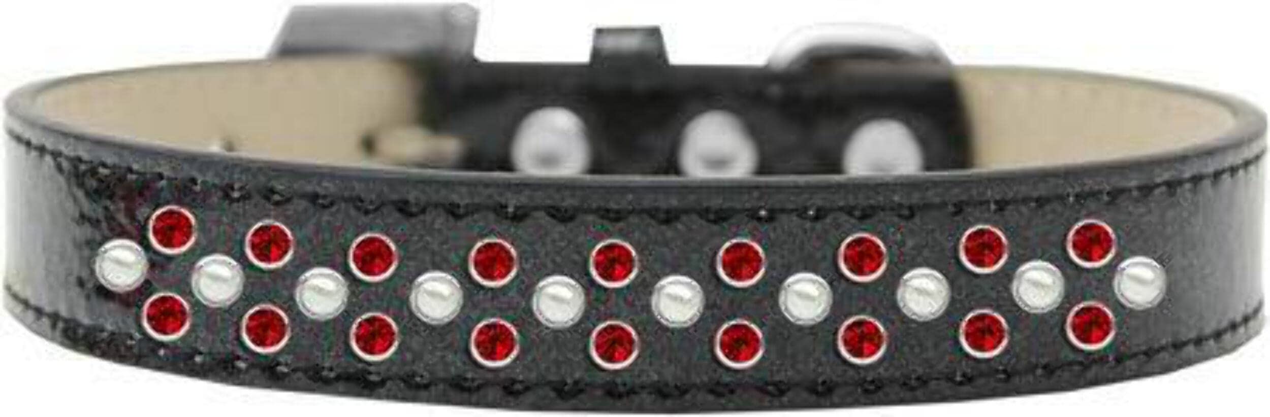 Mirage Pet Products Sprinkles Ice Cream Dog Collar with Pearl and Red Crystals, Size 12, Red
