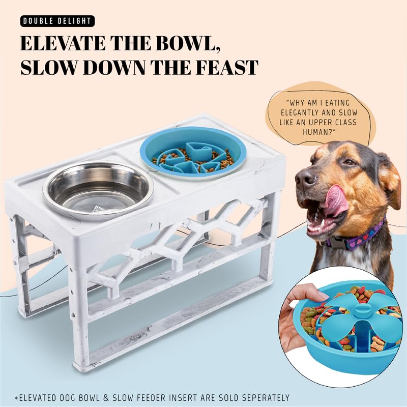 AVERYDAY Slow Feeder Dog Bowl PSF-L, Non-Slip Blue, 2.5 Cups, Fits Raised Feeding Station, Ideal for Large Breeds