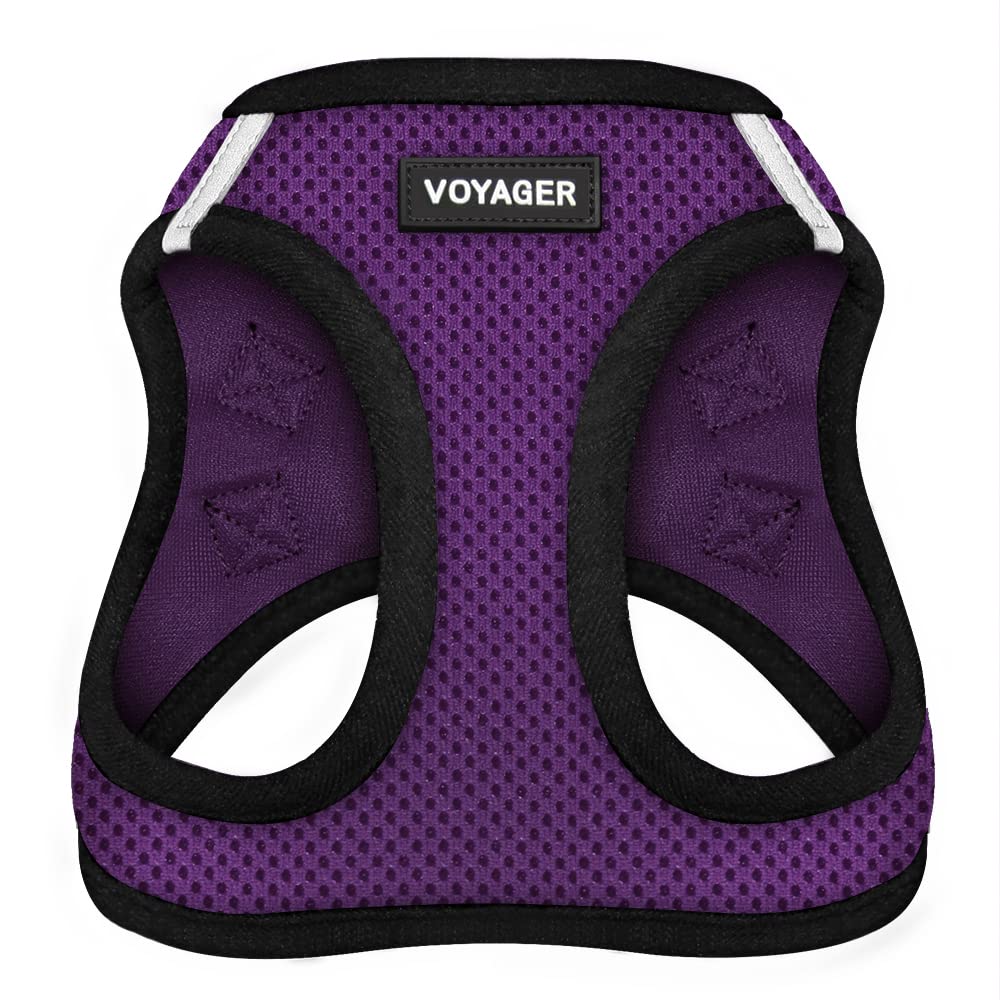 Voyager Step-In Air Dog Harness - All Weather Mesh Step In Vest Harness For Small And Medium Dogs By Best Pet Supplies - Purple Base, M