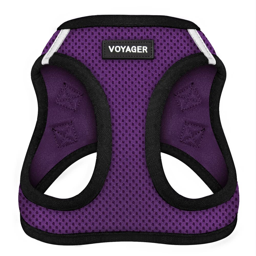 Voyager Step-In Air Dog Harness - All Weather Mesh Step In Vest Harness For Small And Medium Dogs And Cats By Best Pet Supplies - Harness (Purple/Black Trim), Xxs (Chest: 10.5-13' * Fit Cats)