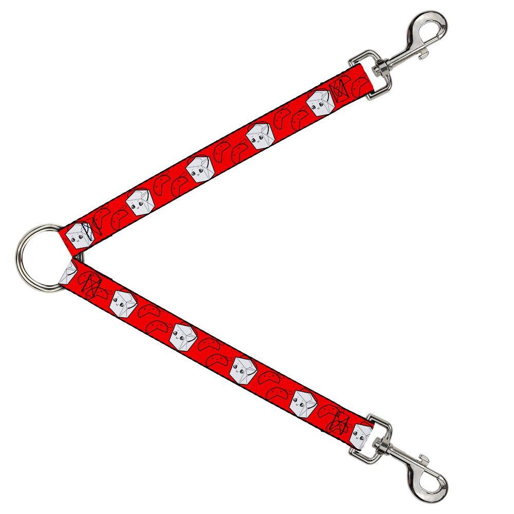 Buckle-Down Dog Leash Splitter Take Out Fortune Cookies Red 1 Foot Long 1 Inch Wide