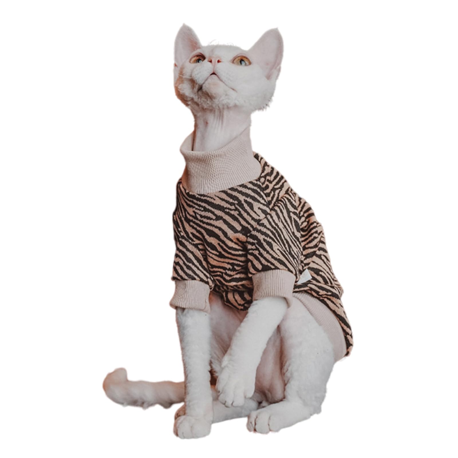 Kitipcoo Vintage Mulan Cotton Sphynx Hairless Cats Shirt Cat Turtleneck Pet Clothes Kitten T-Shirts With Sleeves For Sphynx Corn