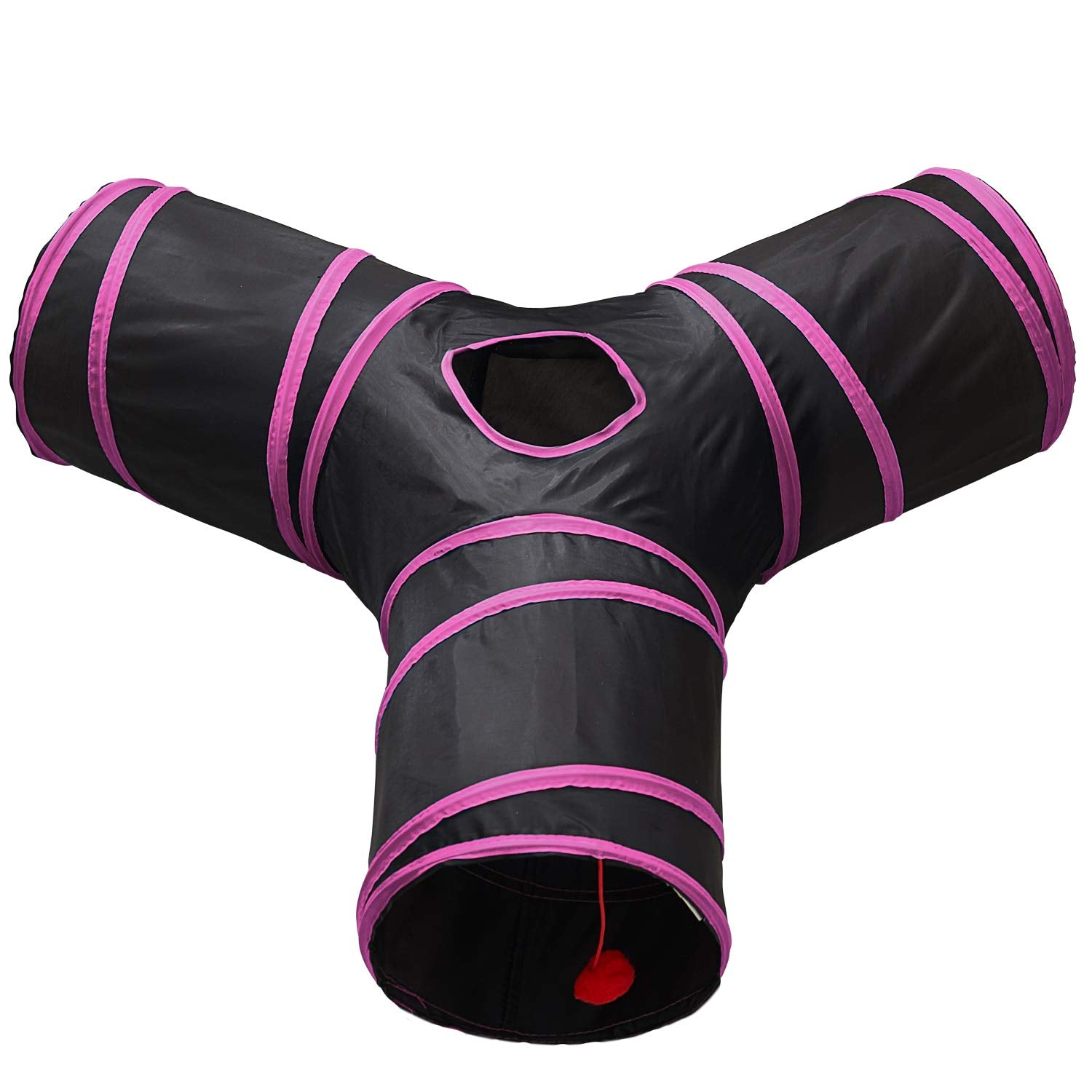 Tempcore Pet Cat Tunnel Tube Cat Toys 3 Way Collapsible, Cat Tunnels For Indoor Cats,Kitty Tunnel Bored Cat Pet Toys Peek Hole T