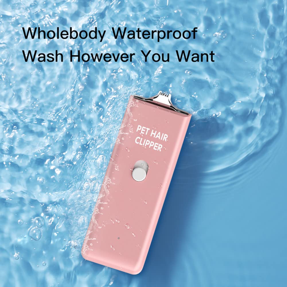 Tileon Feet Hair Trimmer, Dog Clippers,Quiet Washable Usb Rechargeable Cordless Dog Grooming Kit,Electric Pets Hair Trimmers Shaver Shears For Dogs And Cats Pink