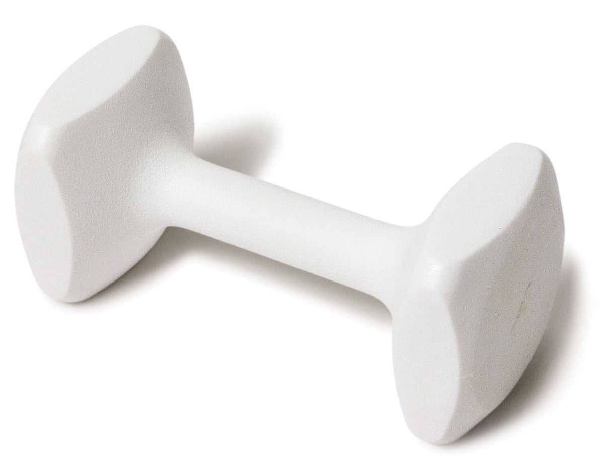 J&J Dog Supplies Obedience Retrieving Dumbbell With 2 1/2' Ends, 2 1/2' Wide Bit And 11/16' Diameter Bit, White, Small