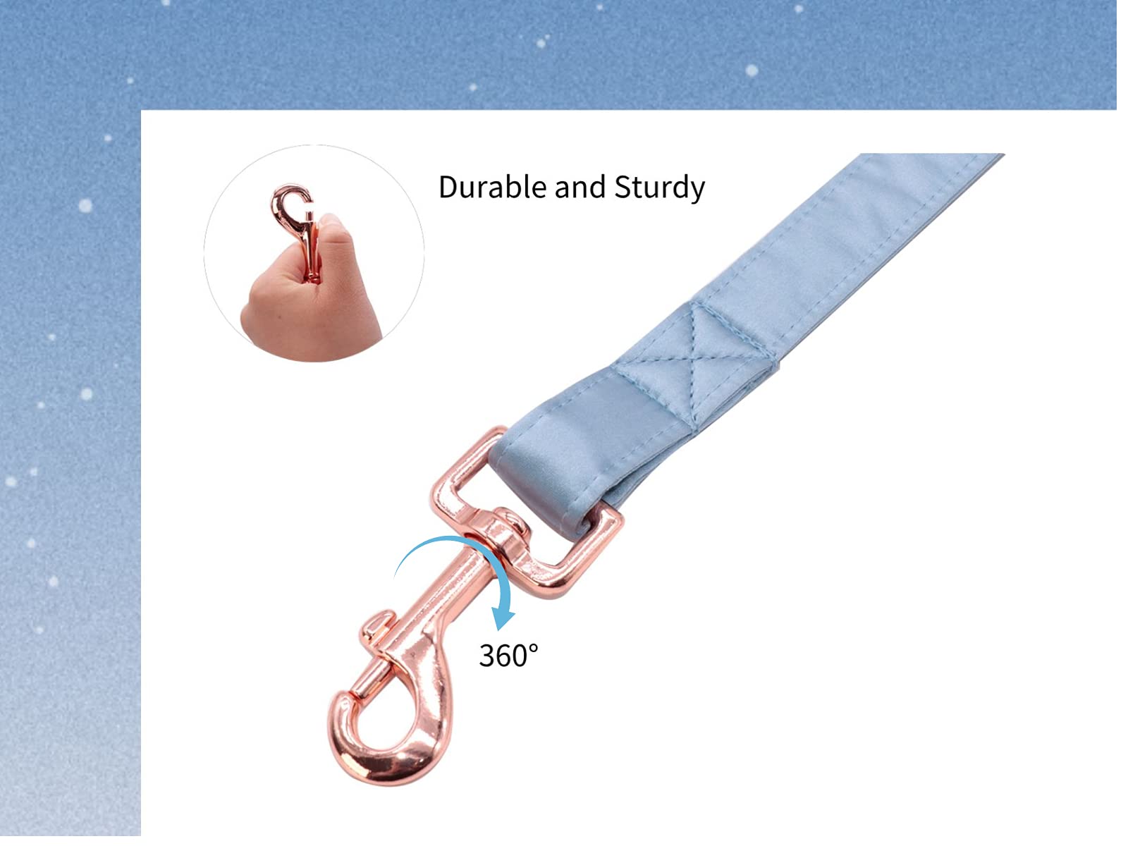 Unique Style Paws Silk Dog Leash Durable Dog Leashes With Welded D-Ring Comfortable Handle For Small Medium Large Dogs Z-Sky