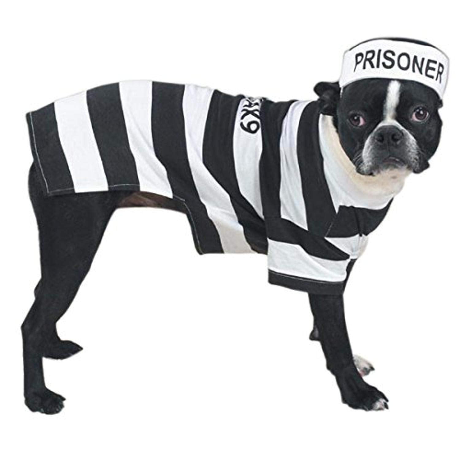 Casual Canine Prison Pooch Costume for Dogs, 24 XL, Black and White