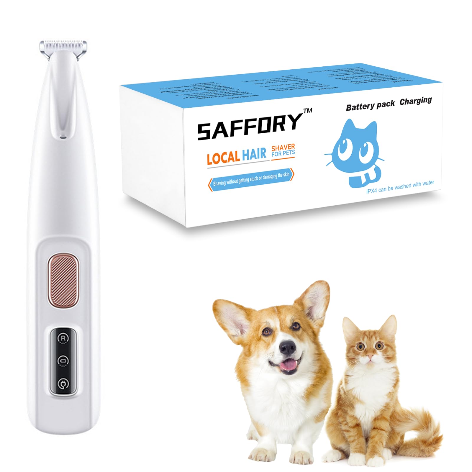 Generic Saffory Dog Trimmer, Pet Claw Trimmer With Led Light, Low Noise Usb Rechargeable Pet Clipper. Suitable For Dogs And Cats